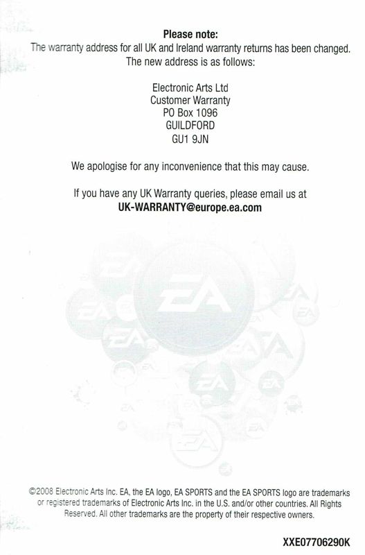 Extras for Battlefield 2: Complete Collection (Windows) (EA Classics release): Warranty note