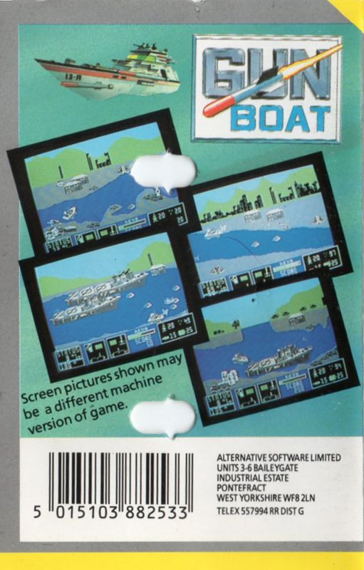 Back Cover for Gunboat (ZX Spectrum) (Alternative Software budget reissue)