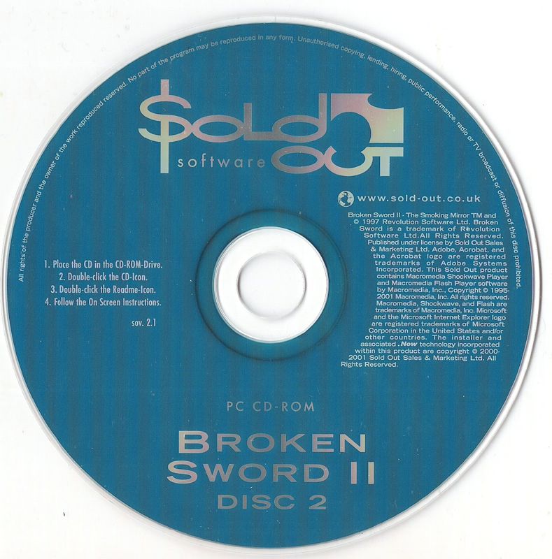 Sold Out Softwarem Rts Broken Sword: The Smoking Mirror cover or packaging material - MobyGames