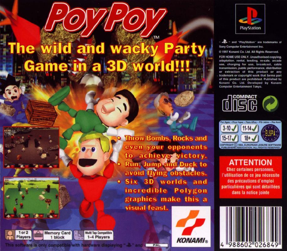 Back Cover for Poy Poy (PlayStation)