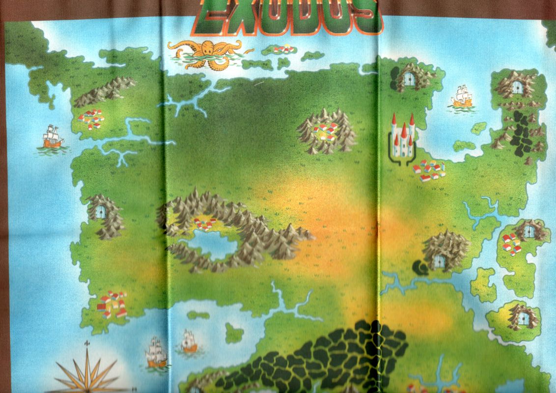 Map for Exodus: Ultima III (PC-98) (1989 release by Pony Canyon): Cloth Map