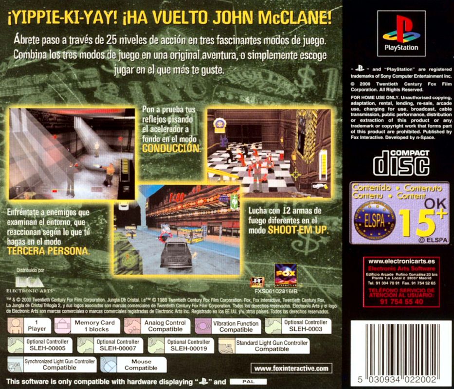 Back Cover for Die Hard Trilogy 2: Viva Las Vegas (PlayStation)