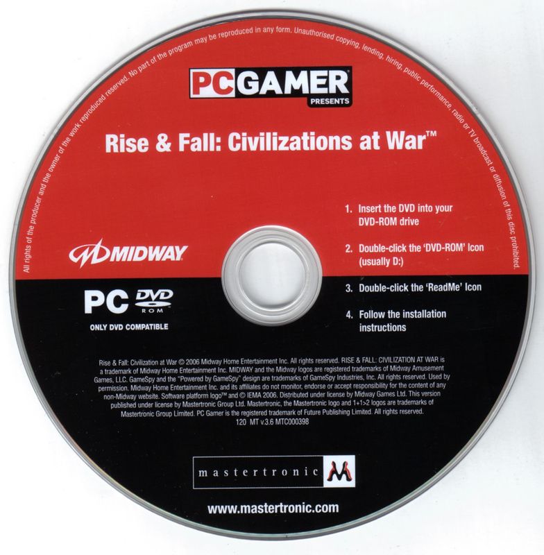 Media for Rise & Fall: Civilizations at War (Windows) (PC Gamer Presents release)