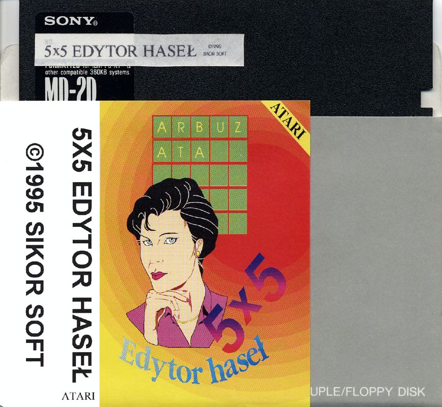 Media for 5x5 Edytor haseł (Atari 8-bit) (5.25" disk release): Sleeve Front + Media