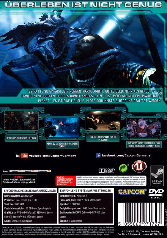 Back Cover for Lost Planet 3 (Windows)