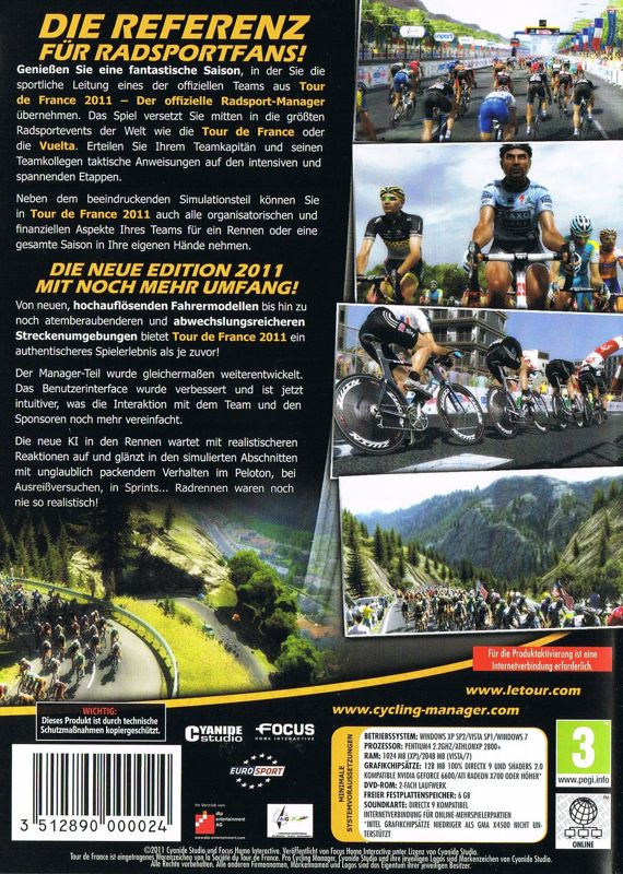 Other for Pro Cycling Manager: Season 2011 (Windows): Keep Case - Back