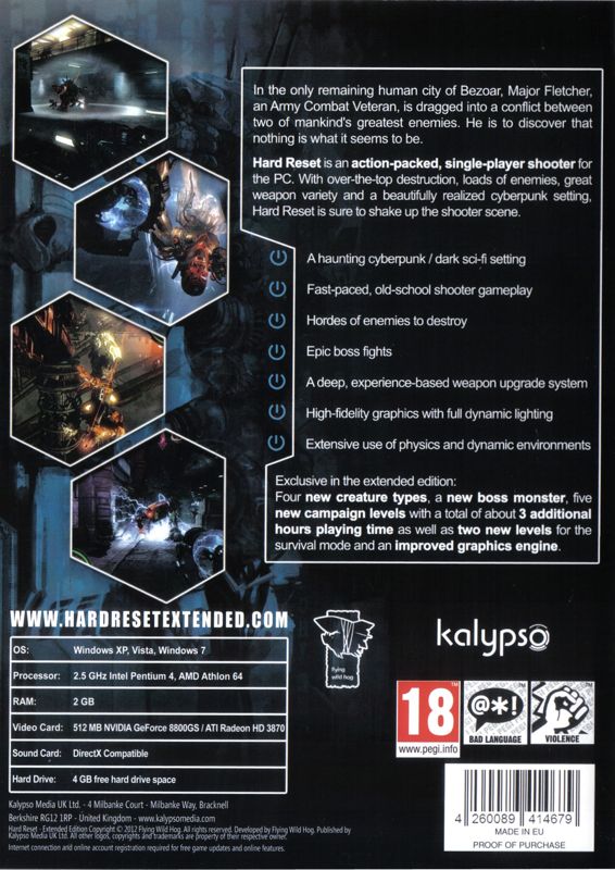 Inside Cover for Hard Reset: Extended Edition (Windows): Keep Case: Back