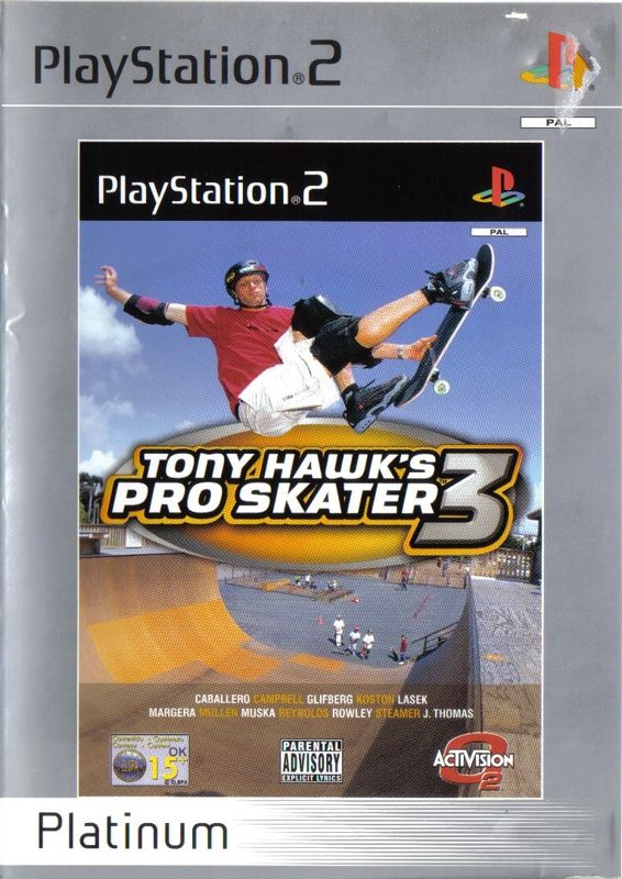 Front Cover for Tony Hawk's Pro Skater 3 (PlayStation 2) (Platinum budget release)