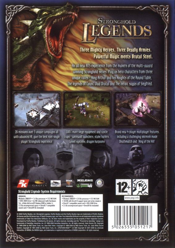 Back Cover for Stronghold Legends (Windows)