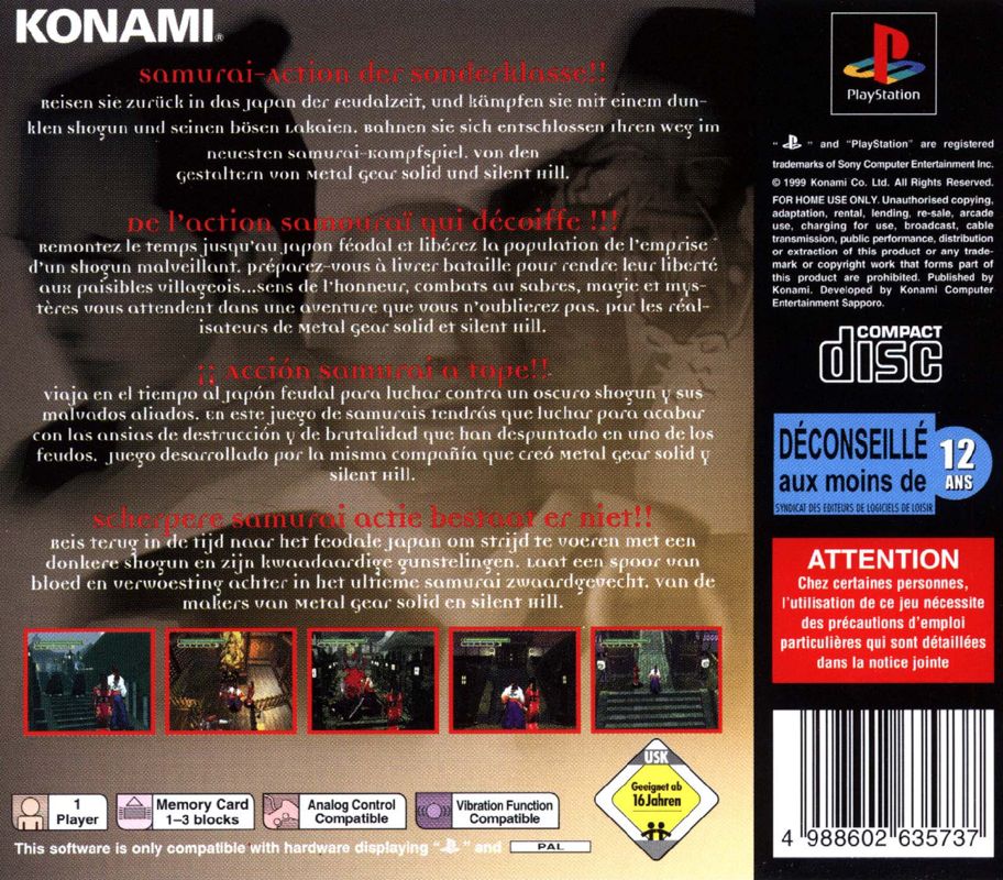 Back Cover for Soul of the Samurai (PlayStation)