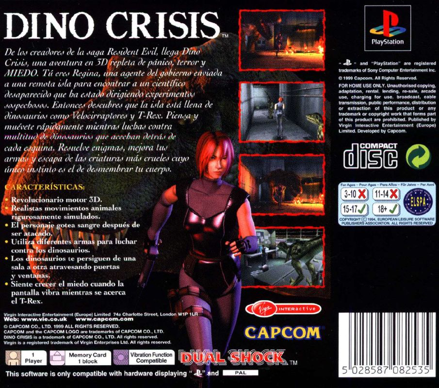Back Cover for Dino Crisis (PlayStation)