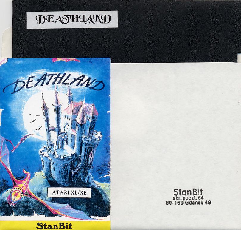 Media for Deathland (Atari 8-bit) (5.25" disk release): Sleeve Front + Media