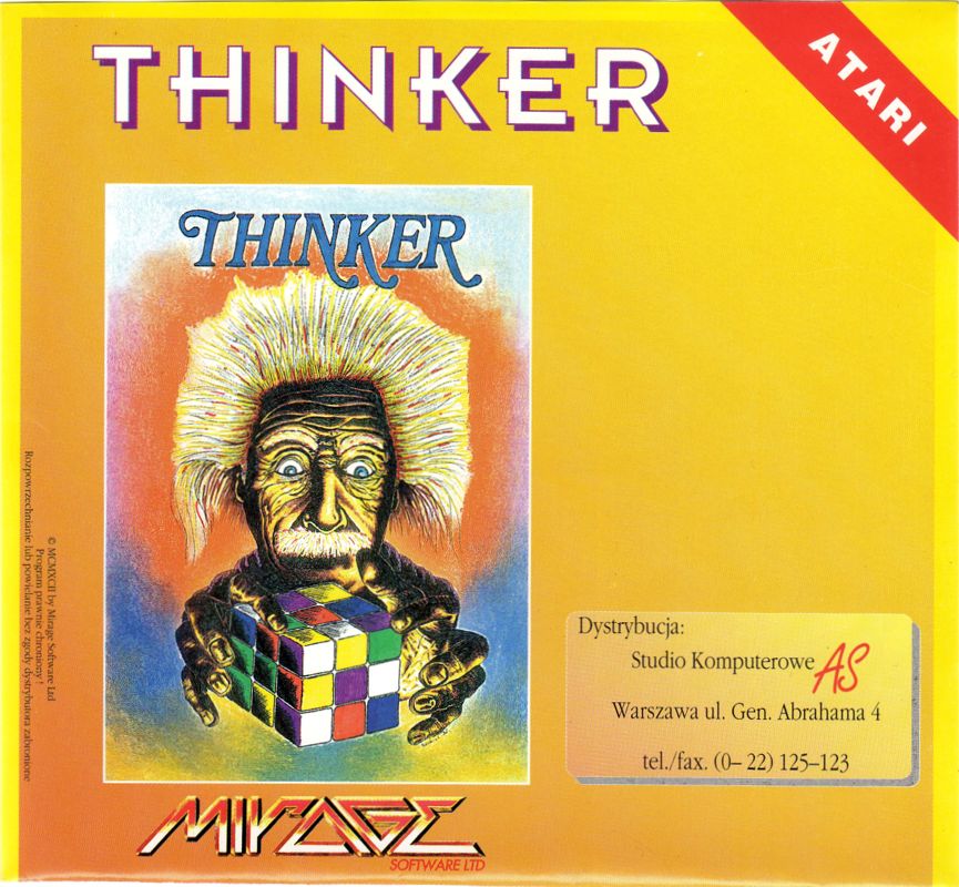 Front Cover for Thinker (Atari 8-bit)
