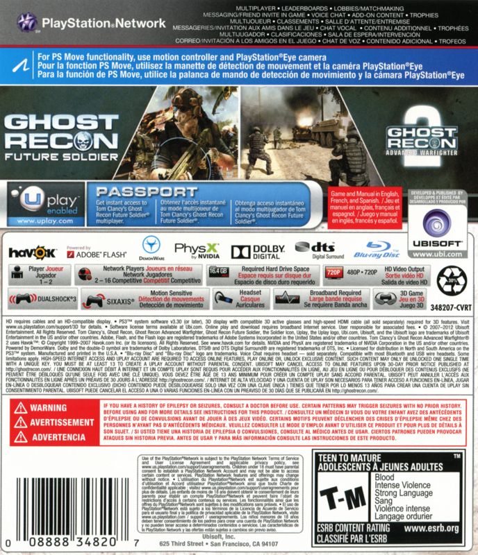 Back Cover for Tom Clancy's Ghost Recon Anthology (PlayStation 3)