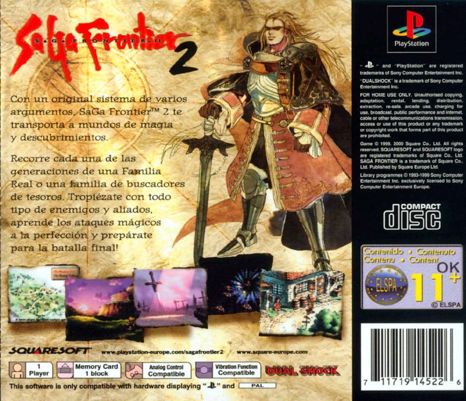Back Cover for SaGa Frontier 2 (PlayStation)