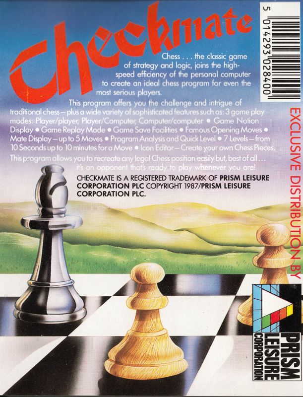 Back Cover for Checkmate (Atari ST)