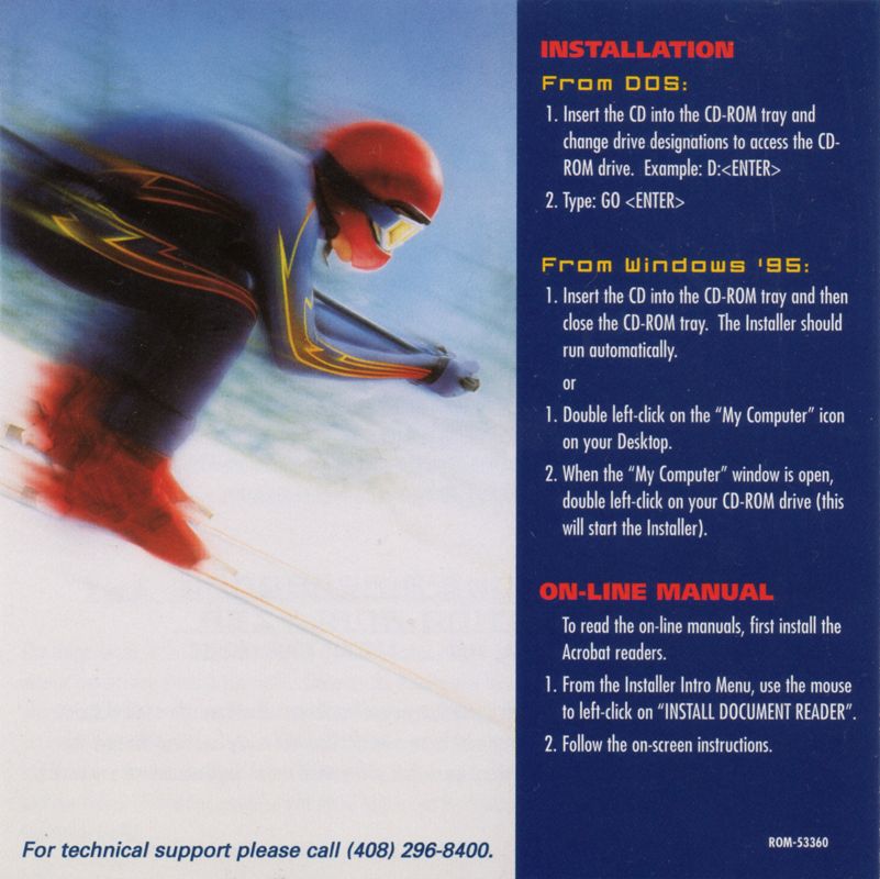 Inside Cover for Summer & Winter: Olympic Challenge (DOS): Left