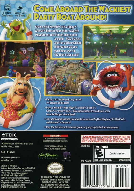 Back Cover for Jim Henson's Muppets Party Cruise (GameCube)