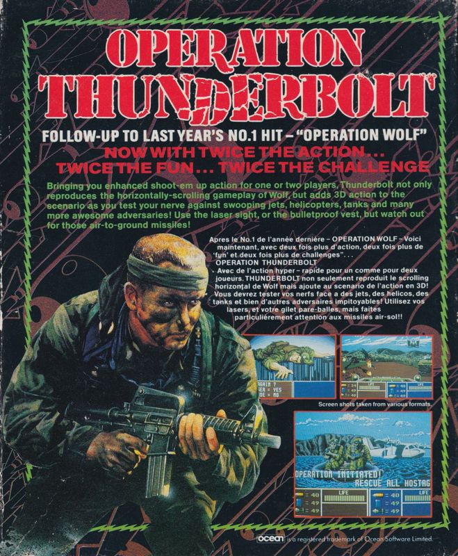 Back Cover for Operation Thunderbolt (Atari ST)