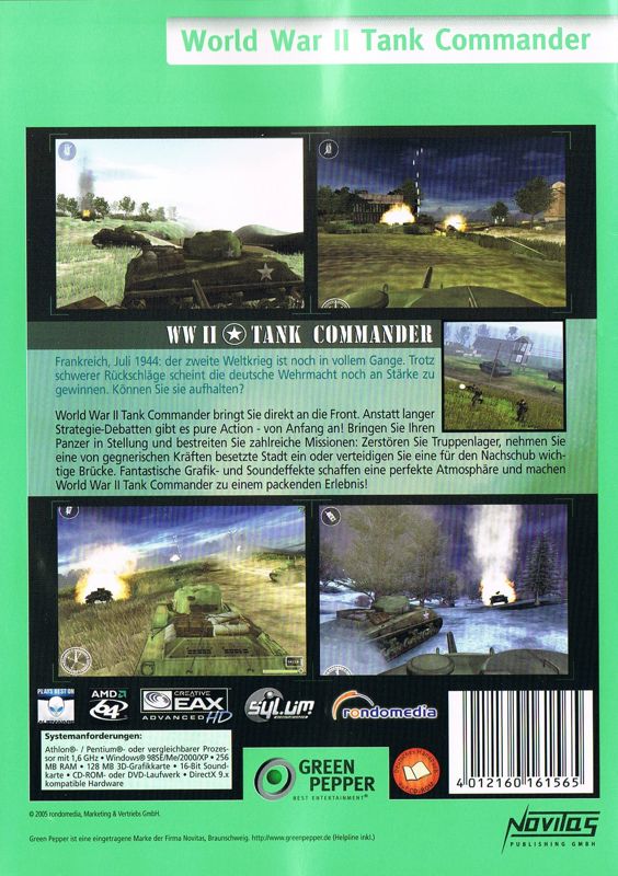 Back Cover for WWII Tank Commander (Windows) (Green Pepper release)