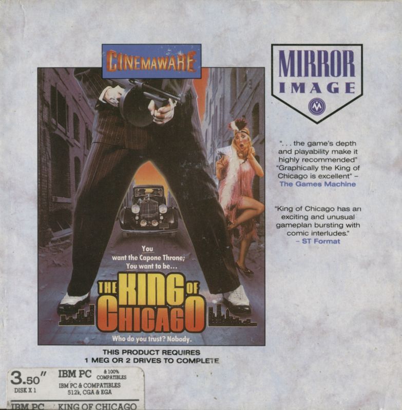 Front Cover for The King of Chicago (DOS) (3.5" Disk Mirror Image release)