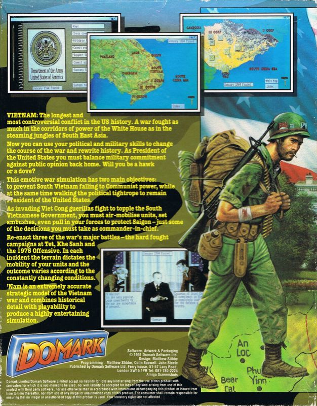Back Cover for 'Nam 1965-1975 (DOS) (Dual-media release)