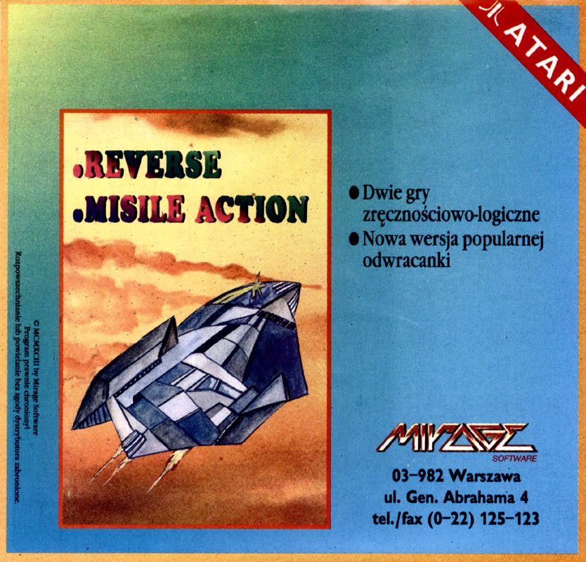 Front Cover for Reverse / Misile Action (Atari 8-bit)