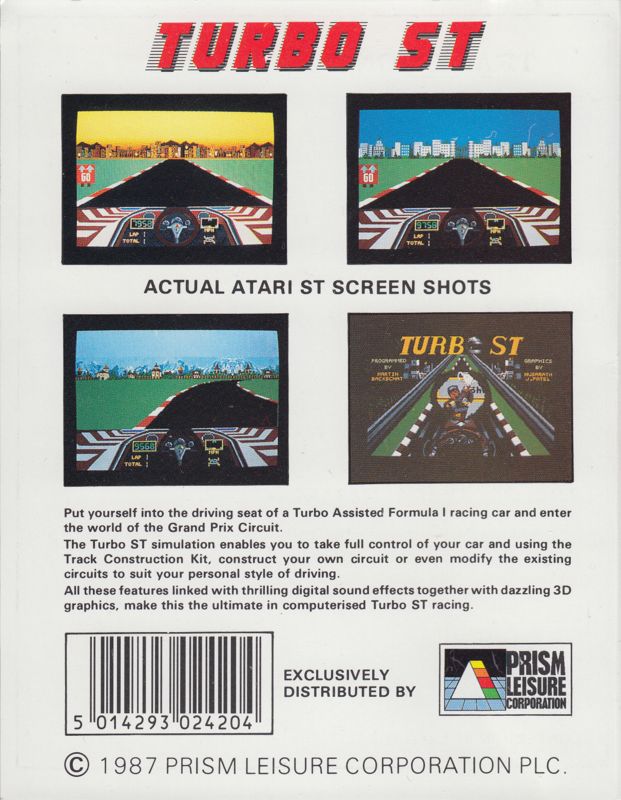 Back Cover for Turbo ST (Atari ST)