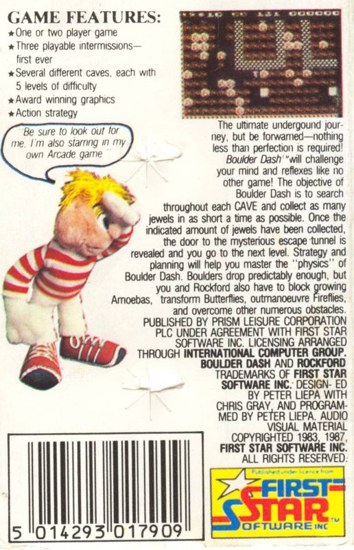 Back Cover for Boulder Dash (ZX Spectrum) (Prism Leisure release)