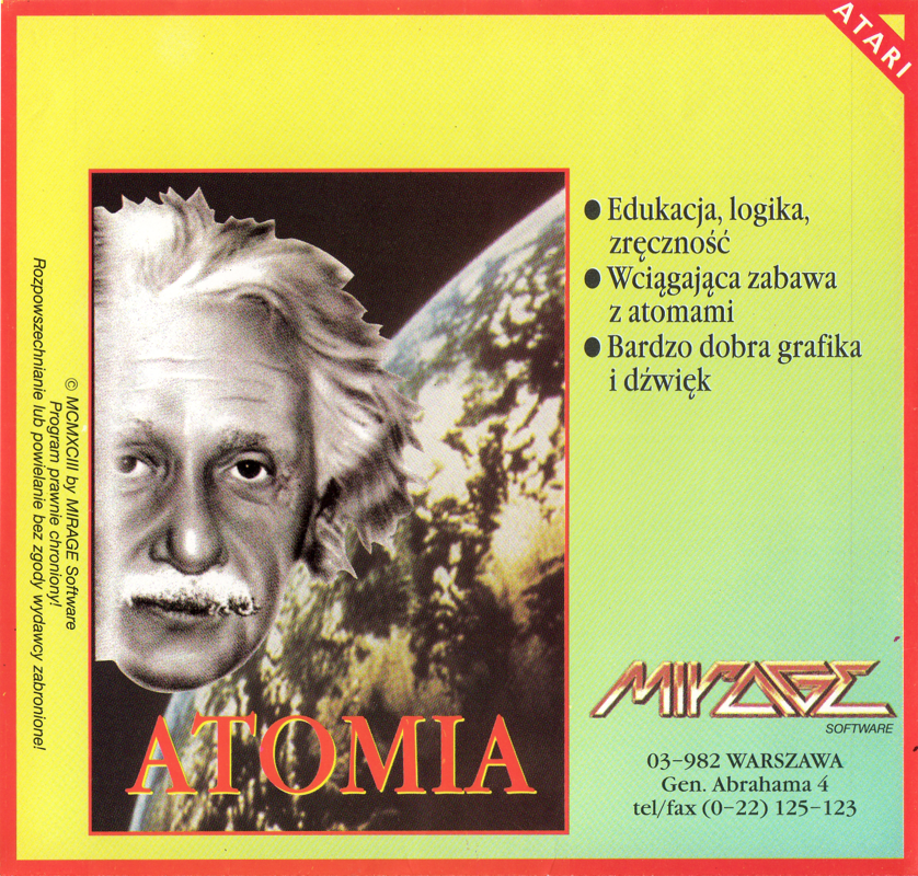 Front Cover for Atomia (Atari 8-bit) (5.25" disk release)