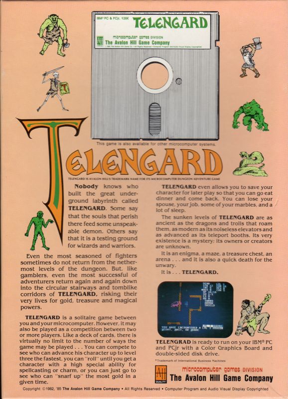 Back Cover for Telengard (DOS)