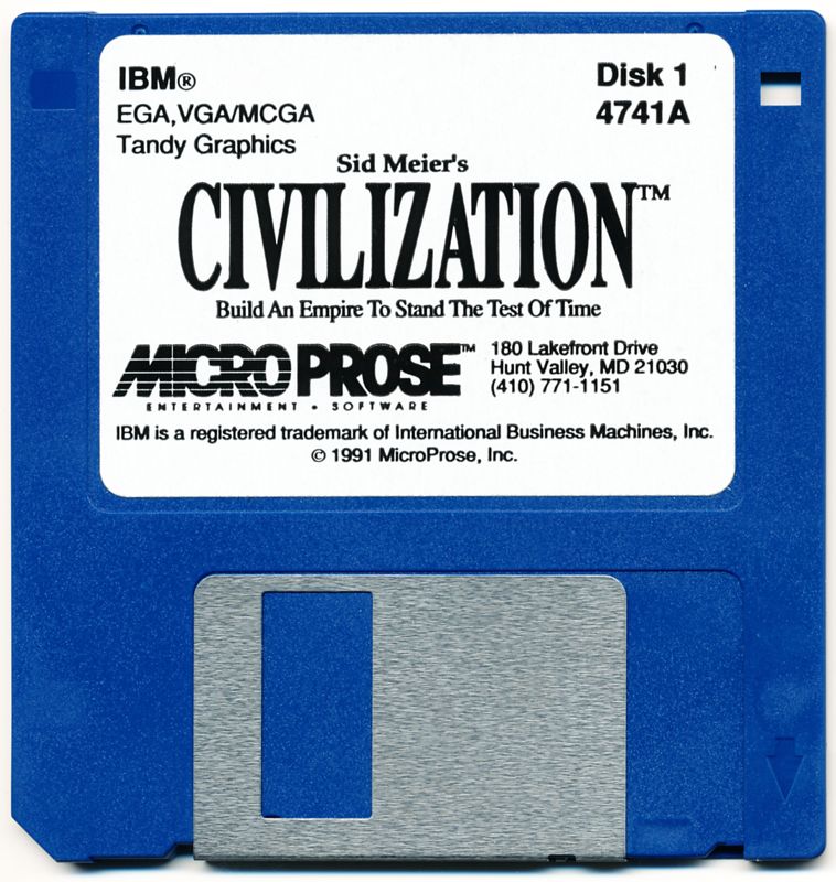 Media for Sid Meier's Civilization (DOS): Disk 1