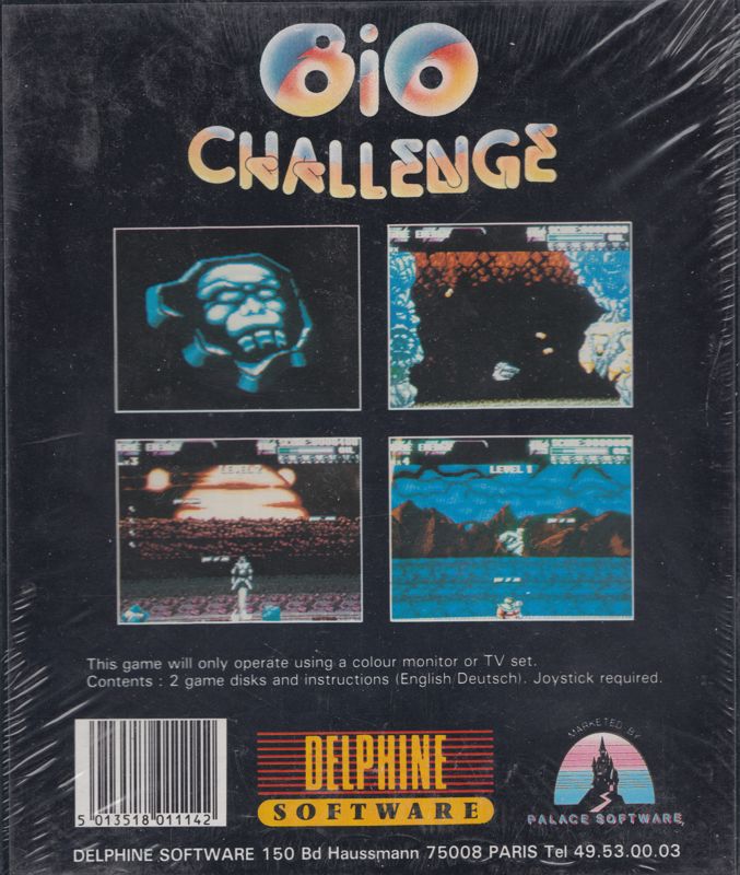 Back Cover for Bio Challenge (Atari ST)