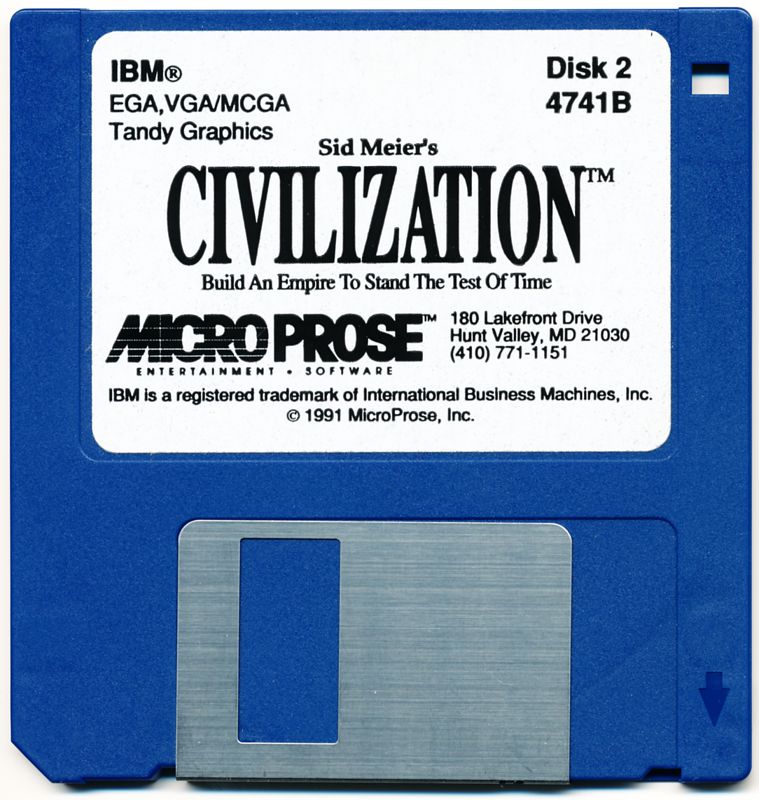 Media for Sid Meier's Civilization (DOS): Disk 2