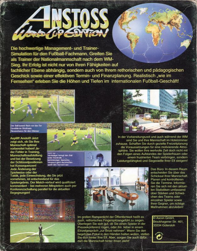 Back Cover for On the Ball: World Cup Edition (Amiga)