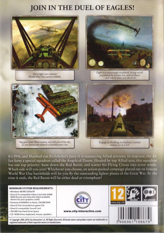 Back Cover for Wings of Honour: Battles of the Red Baron (Windows) (re-release)