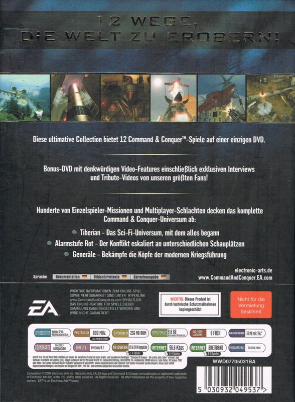 Back Cover for Command & Conquer: The First Decade (Windows)