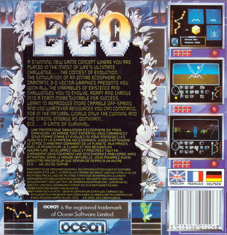 Back Cover for Eco (Atari ST)