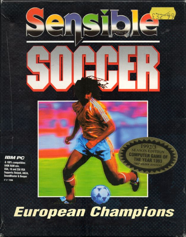 Front Cover for Sensible Soccer: European Champions - 92/93 Edition (DOS) (Alternate release - Revision 3 (Sensible Soccer IBM PC v1.3))