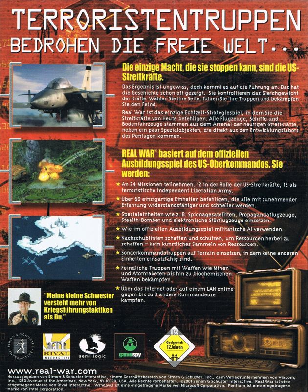 Back Cover for Real War (Windows)