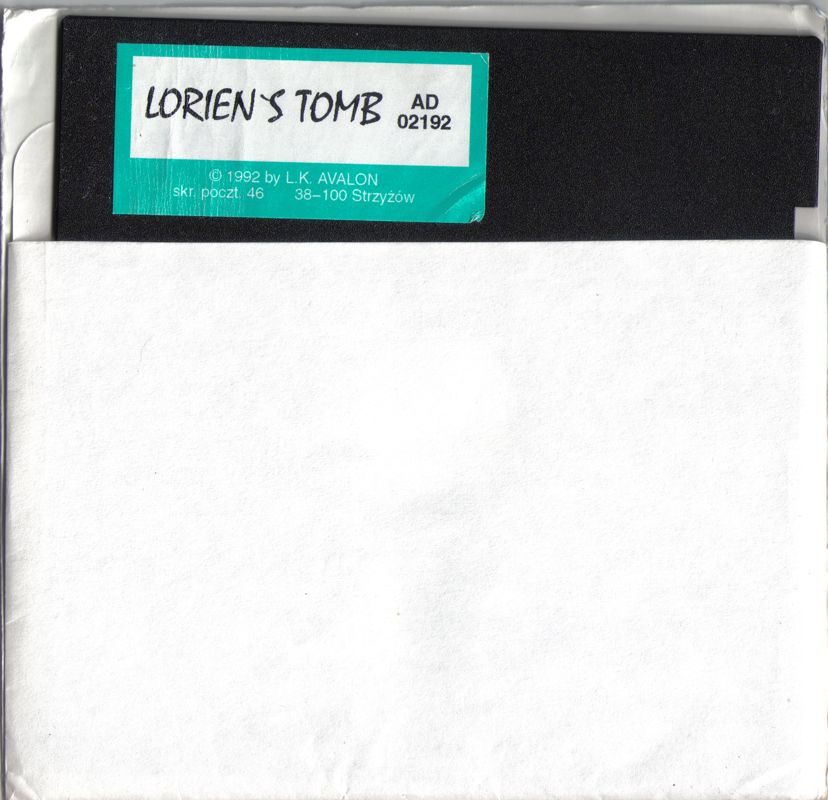 Inside Cover for Lorien's Tomb (Atari 8-bit) (5.25" disk release): Right Flap + Media
