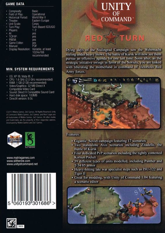 Back Cover for Unity of Command: Red Turn (Windows)