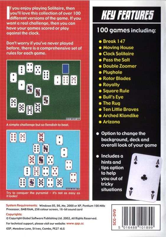 Back Cover for Solitaire Games (Windows) (2003 re-release)