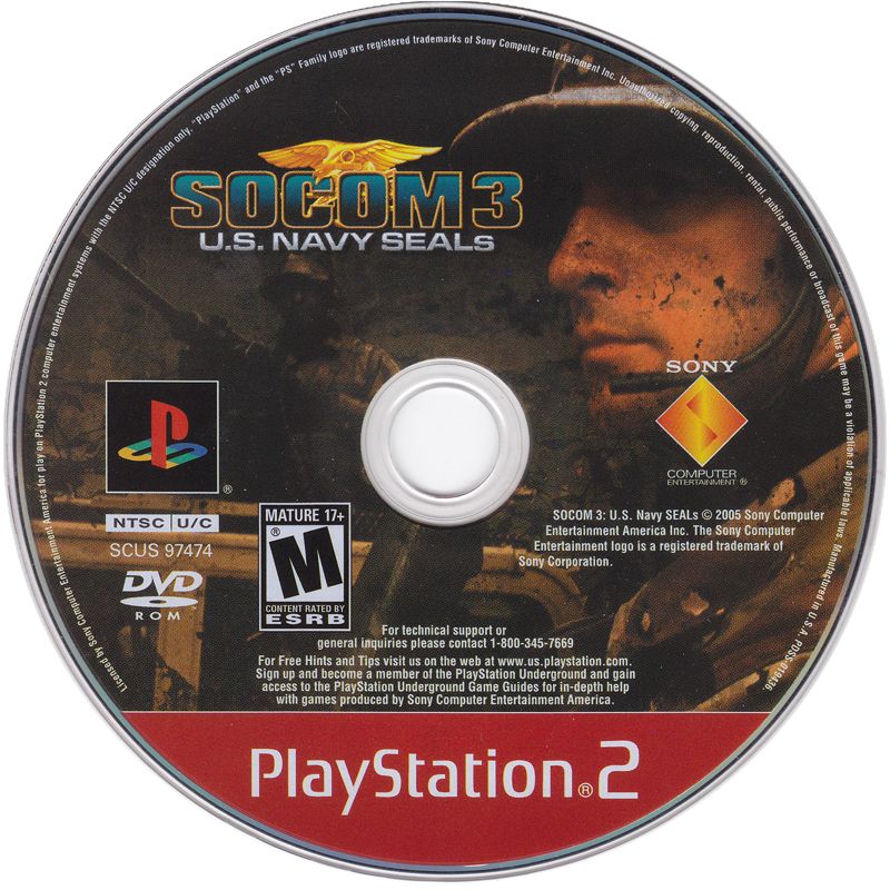 Media for SOCOM 3: U.S. Navy SEALs (PlayStation 2) (Greatest Hits release)
