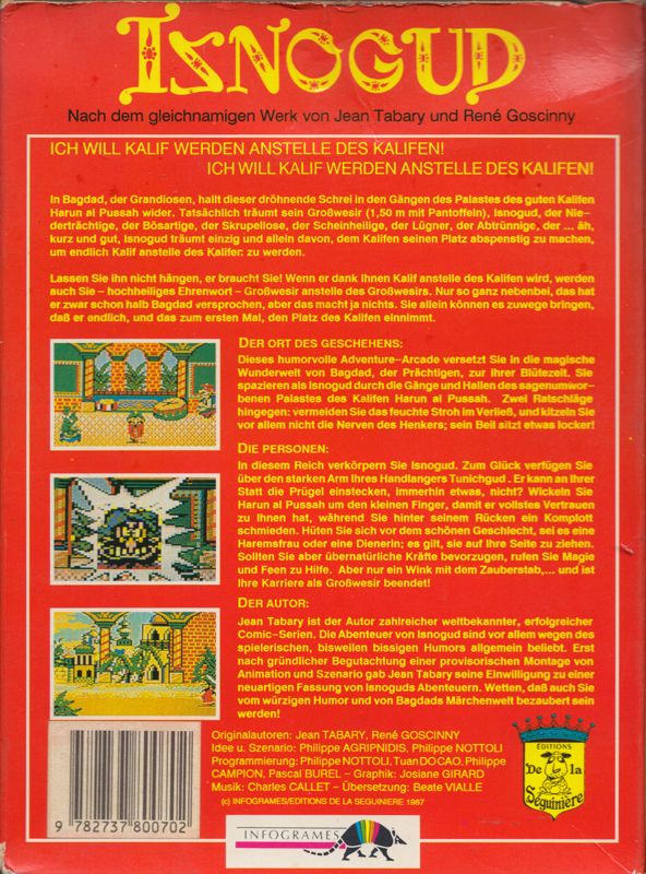 Back Cover for Iznogoud (Atari ST)