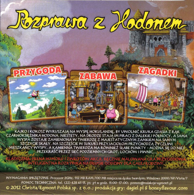 Back Cover for Kajko i Kokosz: Rozprawa z Hodonem (Windows) (Kolekcja Gier Komputerowych 3/2012 magazine covermount)