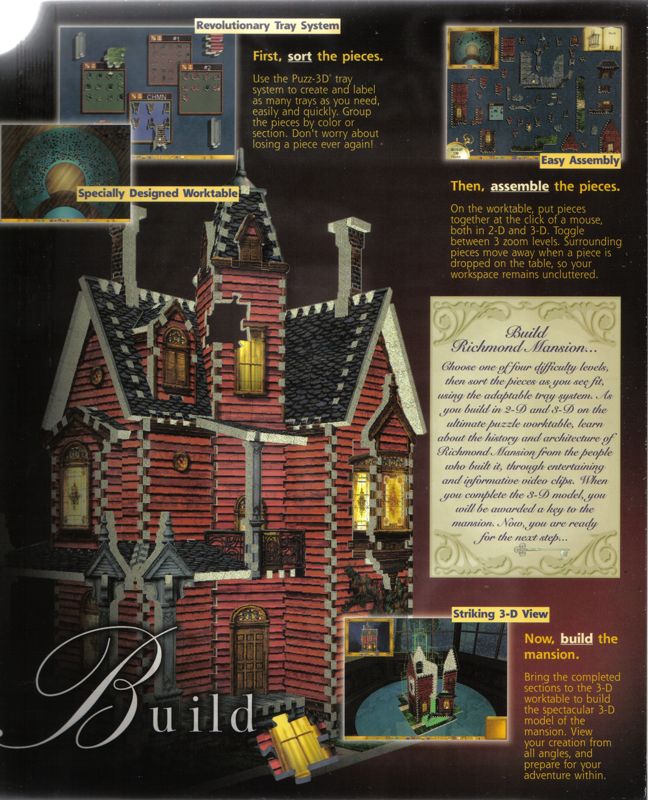 Inside Cover for Puzz 3D: Victorian Mansion (Macintosh and Windows): Left
