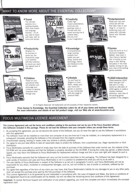 Inside Cover for Scrabble Interactive: 2005 Edition (Windows) (Ubisoft eXclusive / Focus Multimedia release): Right