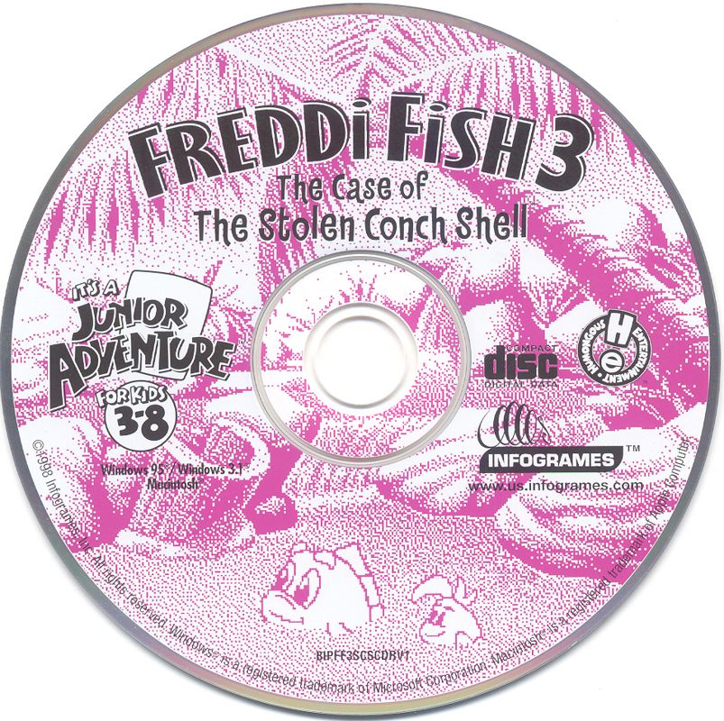Media for Freddi Fish 3: The Case of the Stolen Conch Shell (Macintosh and Windows) (Infogrames small box re-release with CD sleeve)