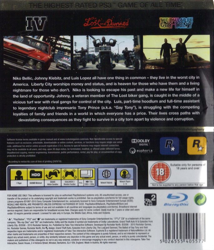 Grand Theft Auto IV cover or packaging material - MobyGames